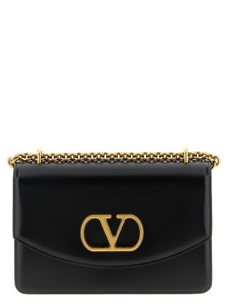 Valentino Garavani Black Vain Shoulder Bag