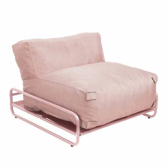 Oviala Tumbona modular de jard&iacute;n con estructura rosa empolvado