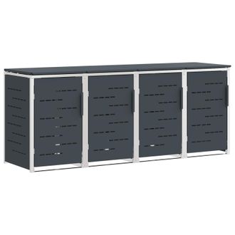vidaXL Almacenamiento De Contenedor Con Ruedas Gris Antracita Vidaxl