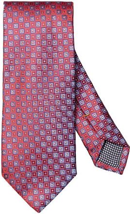 Eton Geometric Jacquard Silk Tie in Medium Red at Nordstrom