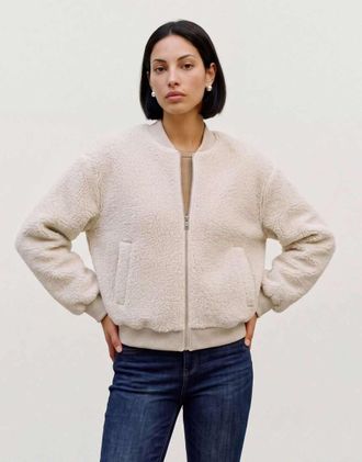 Vero Moda giacca teddy in betulla-Neutro