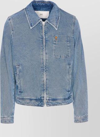 Ami denim zip-up jacket