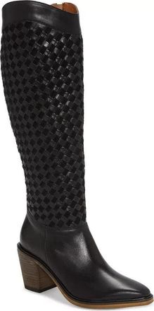 Lucky Brand Abeny Boots Womens Black Leather Snip Toe Knee-High JOBB1299
