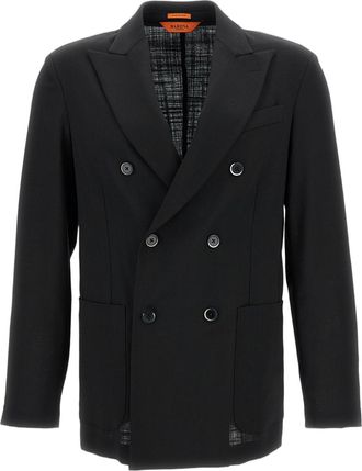 Barena Double-Breasted Wool Jacket with Notched Lapel