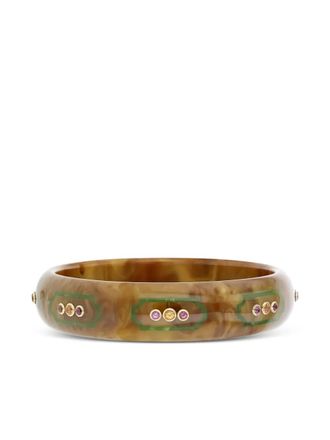 Mark Davis 18K yellow gold bakelite and rhodolite bracelet - women - 18kt Yellow Gold/Bakelite/Rhodolite - One Size - Brown