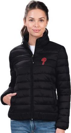 G-III 4Her by Carl Banks Womens G-III 4Her by Carl Banks Black Philadelphia Phillies Pillow Full-Zip Jacket at Nordstrom, Size X-Large