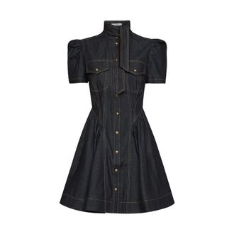 Zimmermann Denim Korset-minijurk - Dames - Jurken - Blauw - Maat: M Denim