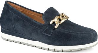 Jones Bootmaker Womens Orsa Leather Chain Detail Loafers - Navy - Size UK 6