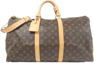 Louis Vuitton Brown Coated Canvas Boston Bag (Pre-Owned)
