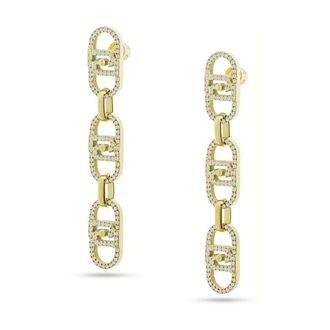 Liu Jo Oorbellen met Monogram Hanger - Dames - Oorbellen - Geel - ONE Size - Accessoires