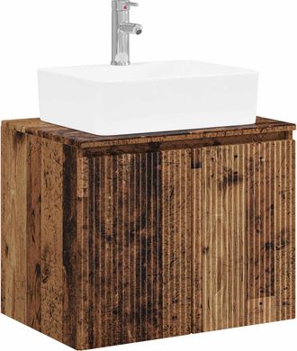 vidaXL Juego De Muebles De Ba&ntilde;o Madera Envejecida Madera De Ingenier&iacute;a Vidaxl