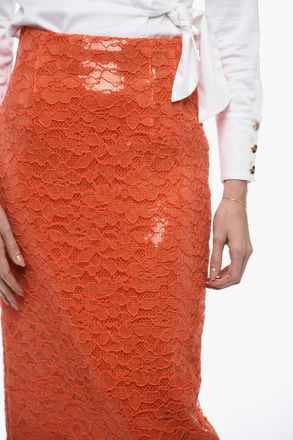 LaQuan Smith Longuette in Pizzo e Paillettes con Spacco Posteriore LaQuan Smith