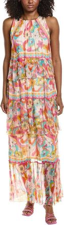 Johnny Was Karina Tiered Silk Maxi Dress