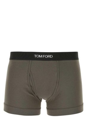 Tom Ford Army Green Stretch Cotton Boxer