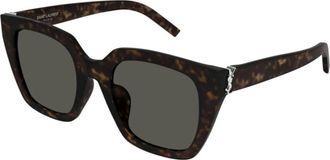 Saint Laurent Stijlvolle Leren Schoudertas - Heren - Zonnebrillen - Bruin - 51 MM - Accessoires