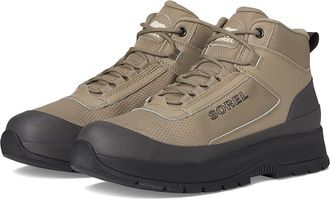 Sorel Outing Nw Sneaker Mid Waterproof Mens Shoes Khaki Ii/Jet : 10.5 D - Medium, Leather