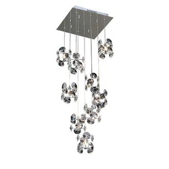 Netlighting Nico Pendant 9 Light G4 Polished ChromeCrystal NOT LEDCFL Compatible in Grey