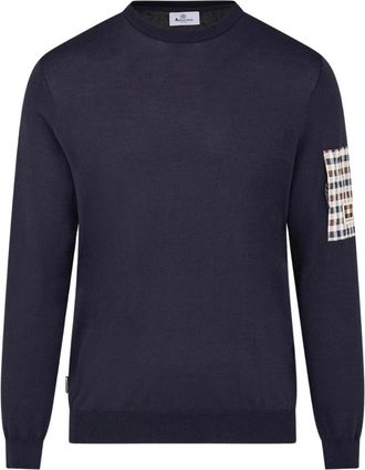 Aquascutum Maglione Tech a girocollo - - Knitwear - Uomo - Blu - S