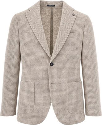 Breras Milano Klassieke Notched Lapel Blazer - Heren - Blazers - Beige - L - Katoen - Jassen