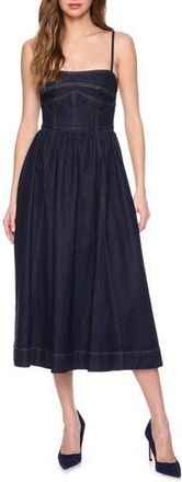 Susana Monaco Corset Denim Midi Dress in Dark Denim at Nordstrom Rack, Size 2