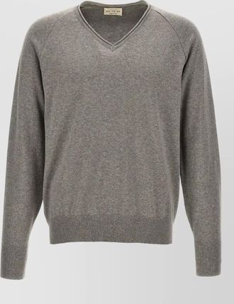 Maryya cotton v-neck long-sleeve jumper