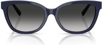 Tiffany & Co. 55mm Gradient Cat Eye Sunglasses in Solid Dark Blu/Grey Gradient at Nordstrom