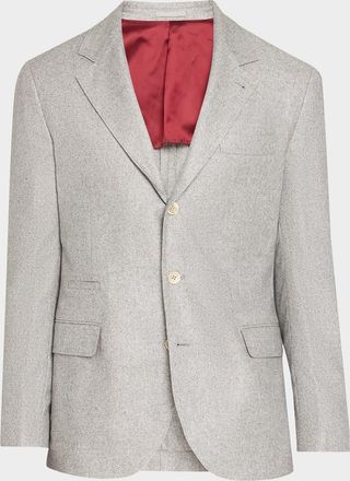 Brunello Cucinelli Men & apos;s Cavallery Silk and Cashmere Single-Breasted Sport Coat