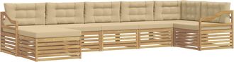 vidaXL Conjunto De Sof&aacute;s De Exterior 7 Uds. Y Beige Vidaxl