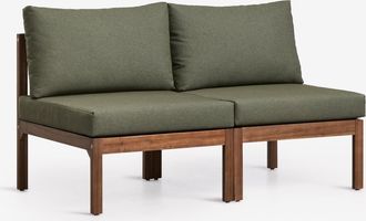 Sklum Sof&aacute; Modular De 2 Piezas En Madera De Acacia Branson Sklum