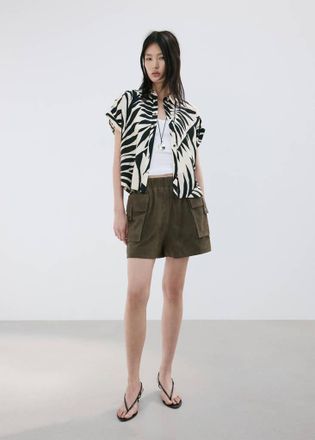 Mango Camicia fluida stampata grezzo - Donna - XXS - MANGO