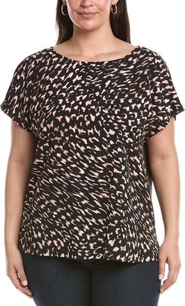 Anne Klein Plus Knit Back Shirt