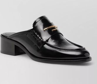 Alexander Wang lace mules block heel glossy finish round toe