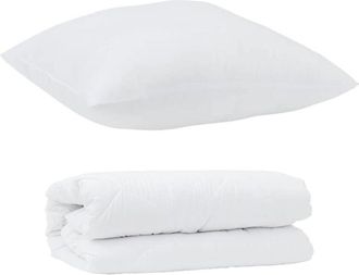 vidaXL Vidaxl - Edredón con Cojín 2 pcs Blanco 140 x 220 cm Microfibra