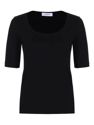 Gran Sasso scoop-neck short-sleeve top - women - Fabric - 42 - Black