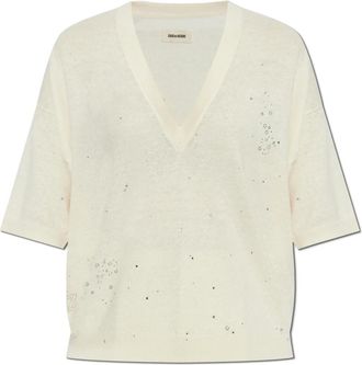 Zadig&Voltaire Dames, Truien, Beige, Maat: M Katoen