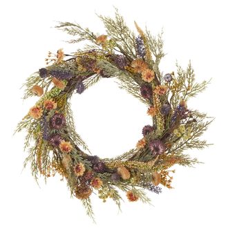 Beliani Beliani - Corona Decorativa De Flores Artificiales Para Puerta &Oslash; 45 Cm Hecho A Mano Verde Camrun