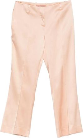 Ermanno Scervino Viscose Elastane Broek - Dames - Vrijetijds broeken - Roze - S - Broeken