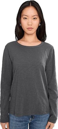 Mod-o-doc Long Sleeve Favorite T-Shirts Womens Clothing Washed Ebony : LG (US 12-14), Cotton