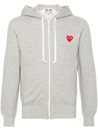 Comme Des Gar&ccedil;ons Grey Logo Hood Sweatshirt