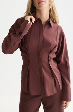 Scotch & Soda Button Waist Shirt in Bitter Chocolate at Nordstrom, Size 34
