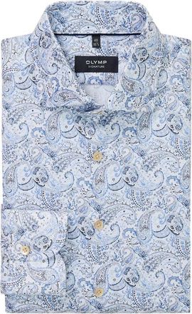 Olymp Olymp, Heren, Overhemden, Blauw, Maat: XL Katoen