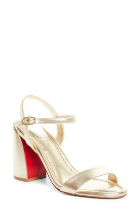 Christian Louboutin Miss Jane Sandal in G306 Platine/Lin Platine at Nordstrom, Size 10.5Us