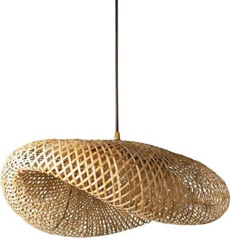 Chehoma L&aacute;mpara de techo de bamb&uacute; claro