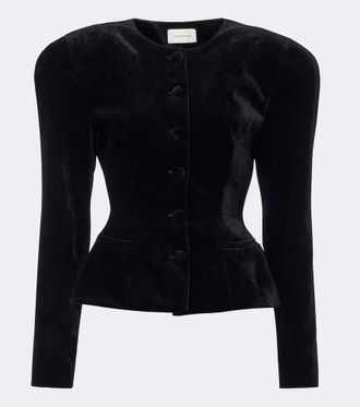Magda Butrym Peplum velvet blazer