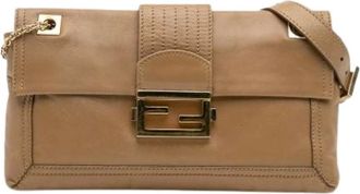 Fendi Pre-owned Shoulder Bags, female, Brown, Size: ONE SIZE Pre-owned Leather fendi-bags