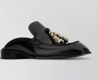 Loewe leather edge slippers chain detail finish
