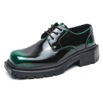 Generic Mens Dress Shoes Leather Oxford Comfortable Formal Business Party Wedding Dress Shoes,Green,6.5 UK