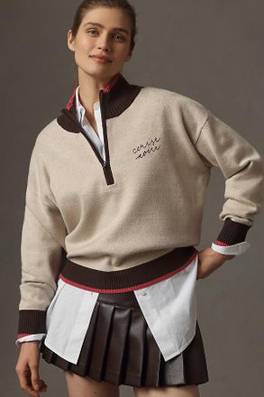 Maeve The Montana Mock-Neck Half-Zip Sweater by Maeve