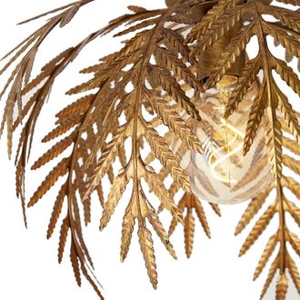 QAZQA Qazqa R&uacute;stico Plaf&oacute;n Vintage Dorado Redondo 45 Cm - Botanica Acero Org&aacute;nica Adecuado Para Led Max. 1 X 40 Watt