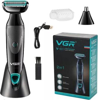 Trade Shop Trade Shop - Rasoio Elettrico 2in1 Tagliacapelli Corpo Barba Lavabile Ricaricabile Vgr V-601